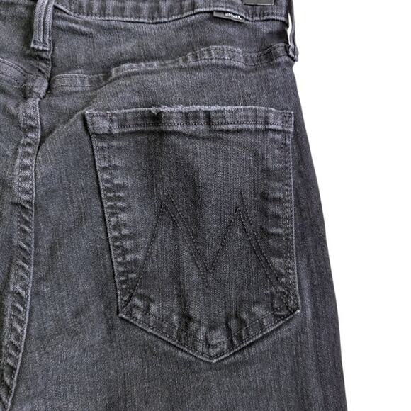 Mother Womens The Pixie Ankle Fray Jeans 30 Not Guilty Black Button Fly Mid Rise - Picture 6 of 7